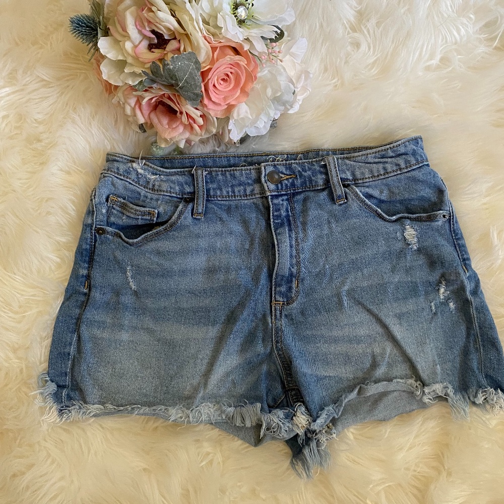 Distressed High Rise Jean Shorts - Size 8/29R